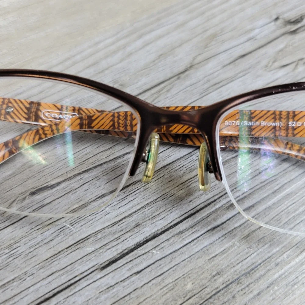 Coach Eyeglass Frames HC 5038 Montana 9076 Satin Brown Half Rim Womens 52-17-135